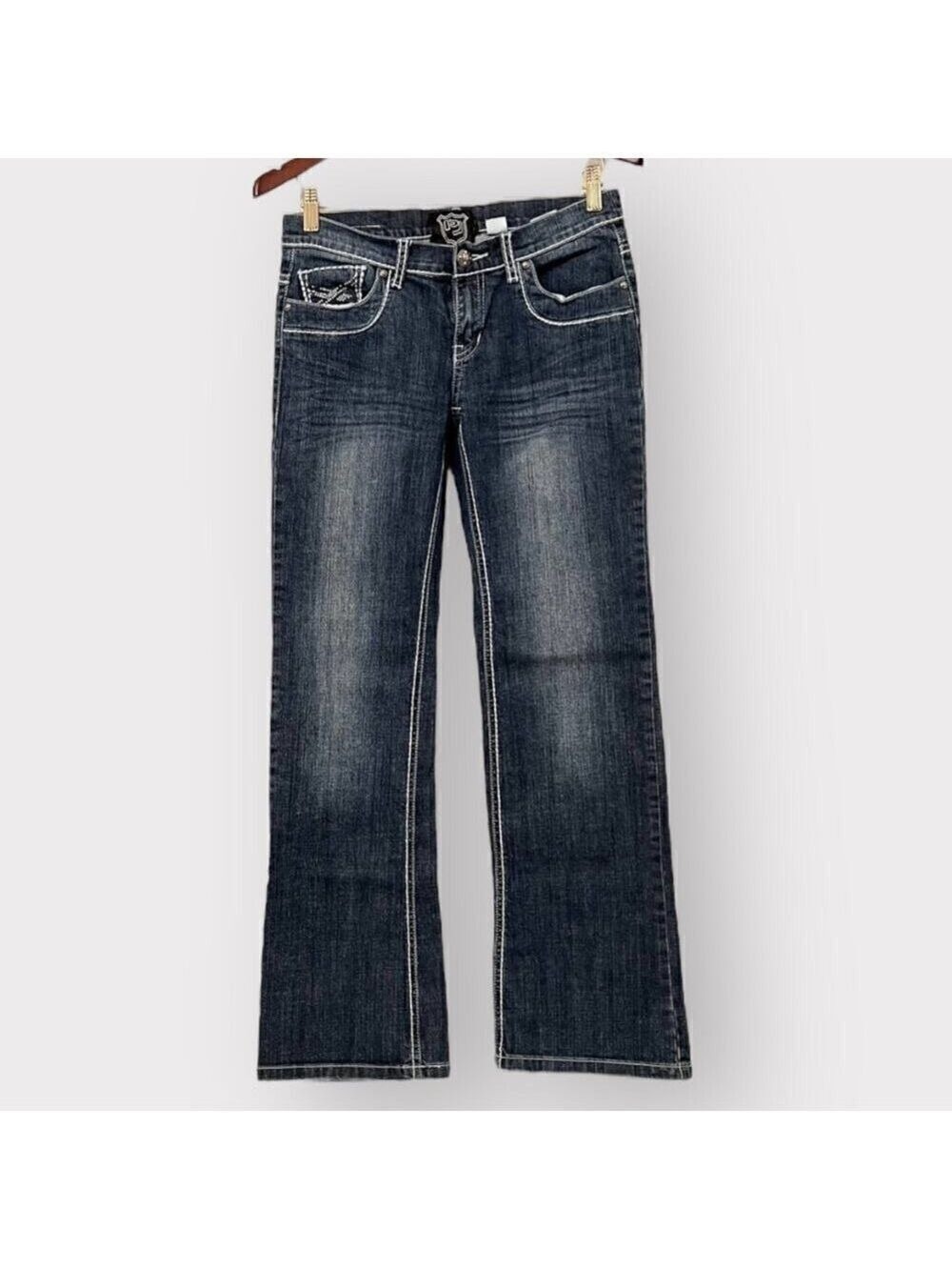 Petrol Womens Finney Designer Blue Jeans sz 2 27x32 5-Pocket Low Rise Bootcut